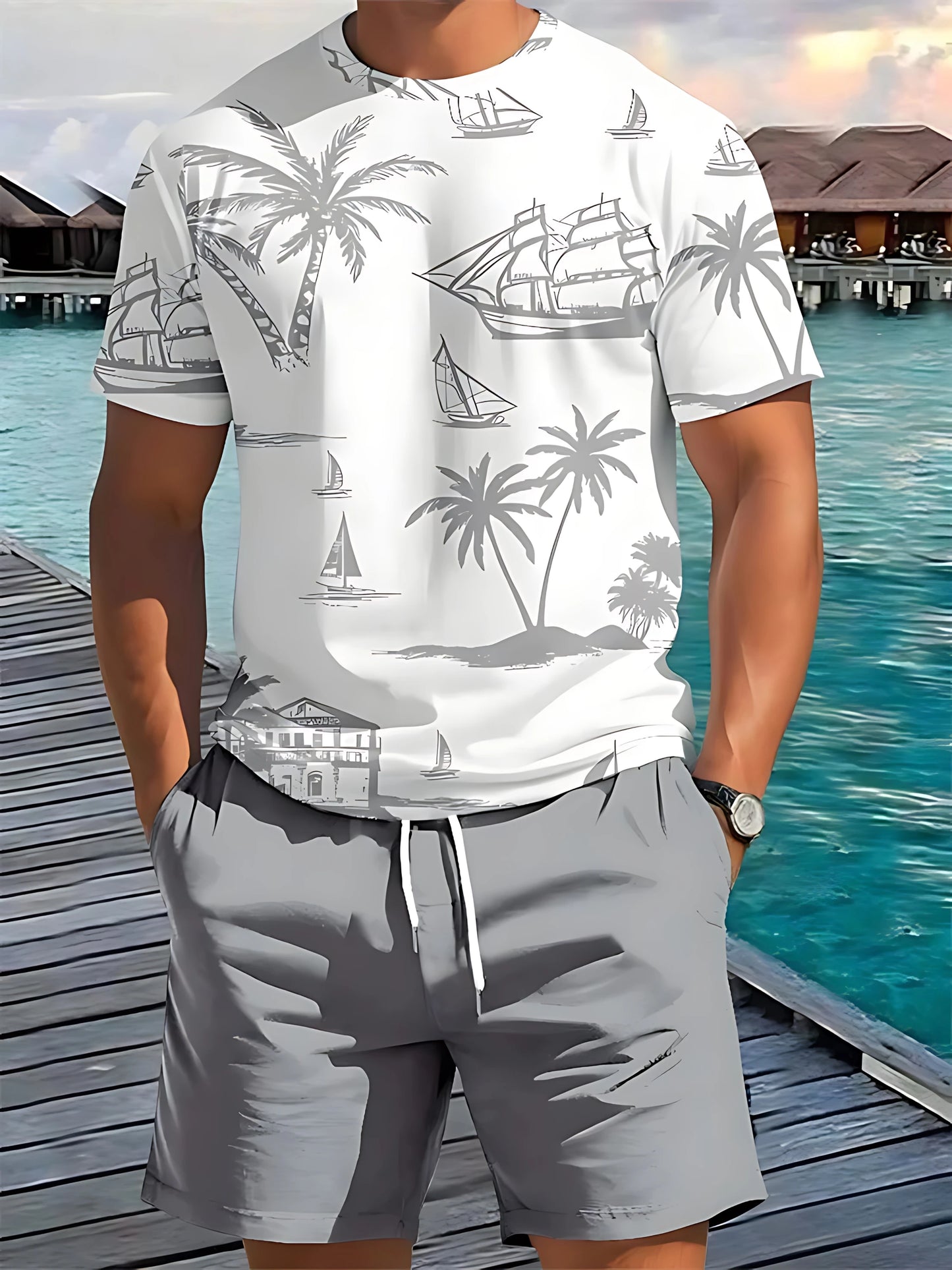 Boho Print Men's Summer Set