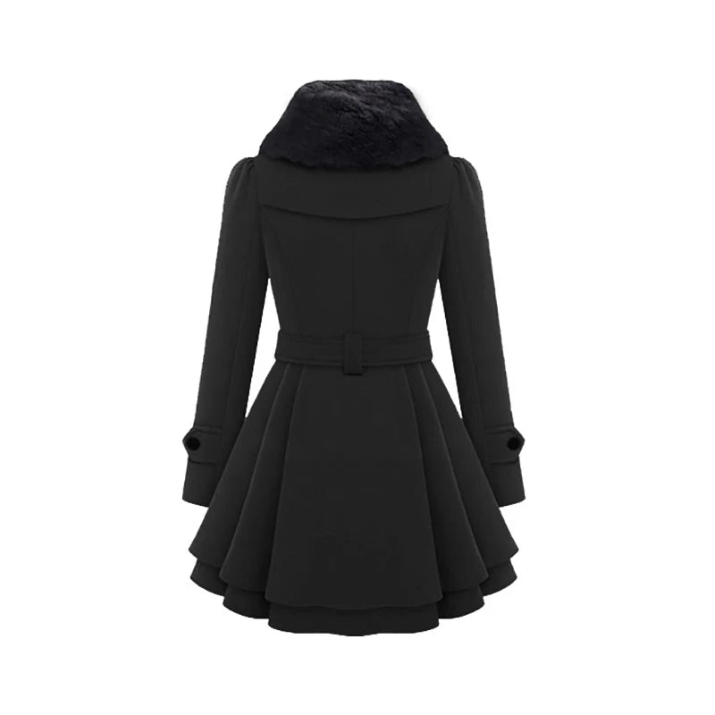 Velvet Line Plus Wool A-Line Coat