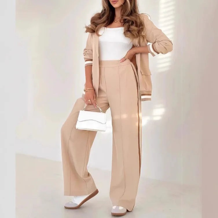 Women’s Stylish Button Coat Pant Set