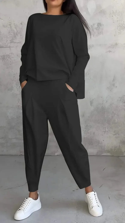 Elegant Two-Piece Casual Pant Set