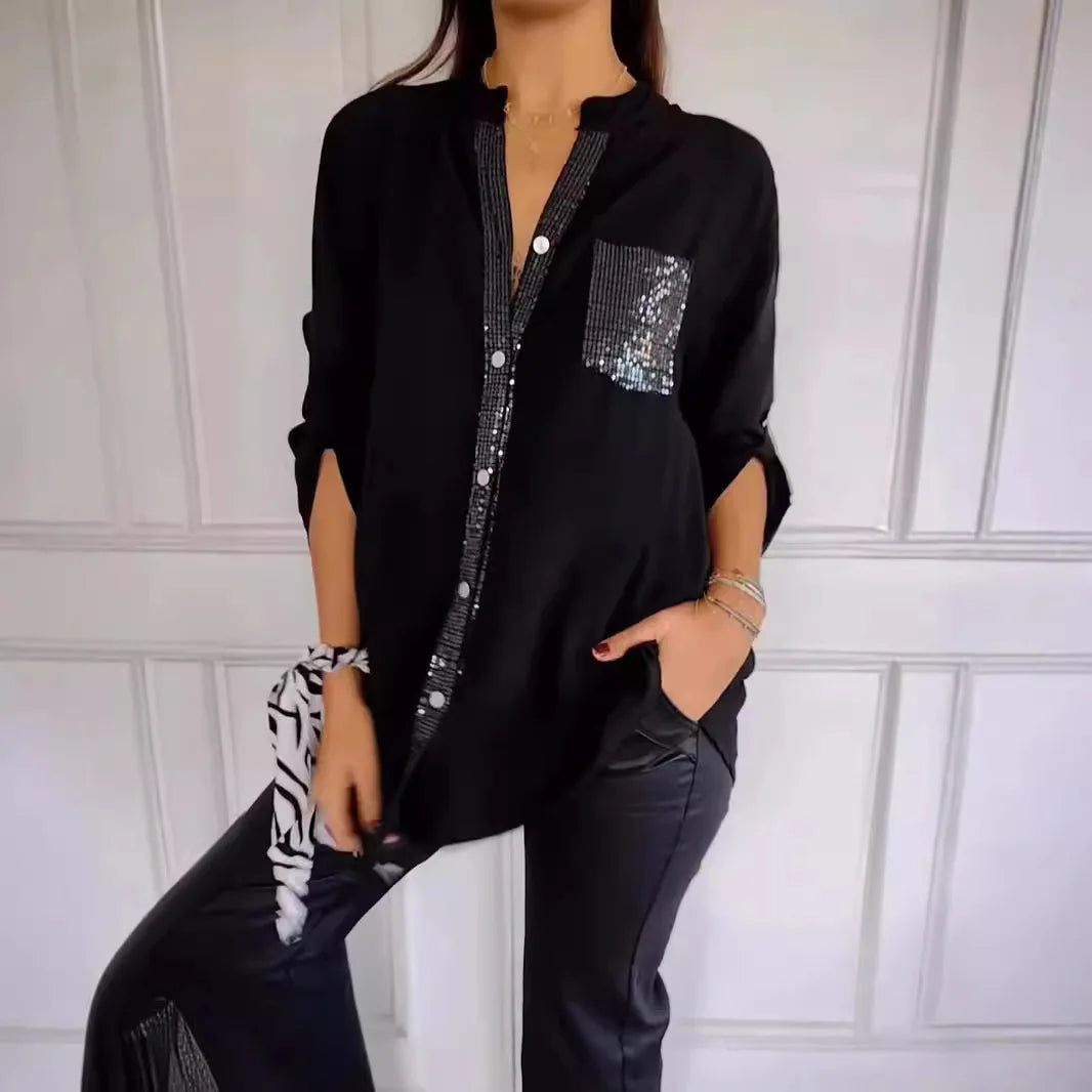 Sequin Beaded Vintage Shirt