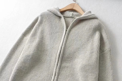 Cozy Drift Hooded Knit Cardigan