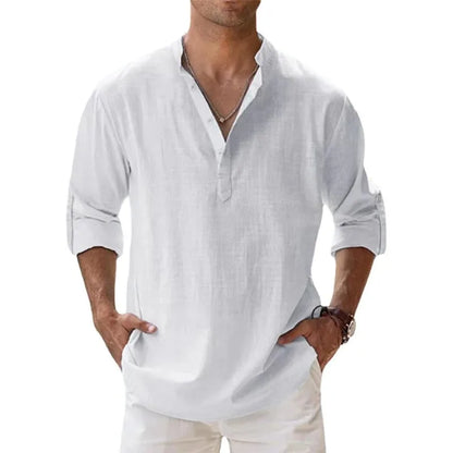 Lightweight Cotton Henley Beach Shirt