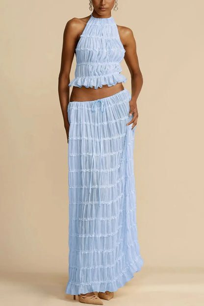 Halter Neck Skirt Set