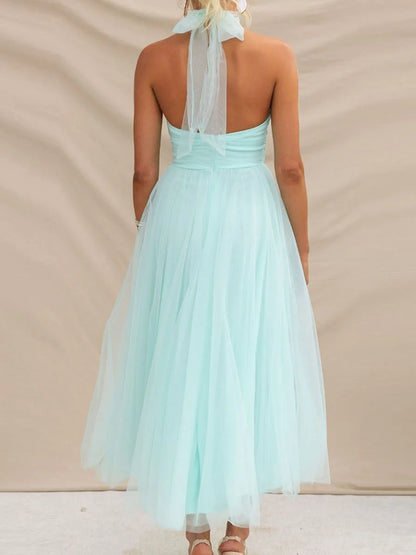 Chiffon Halter Neck Dress