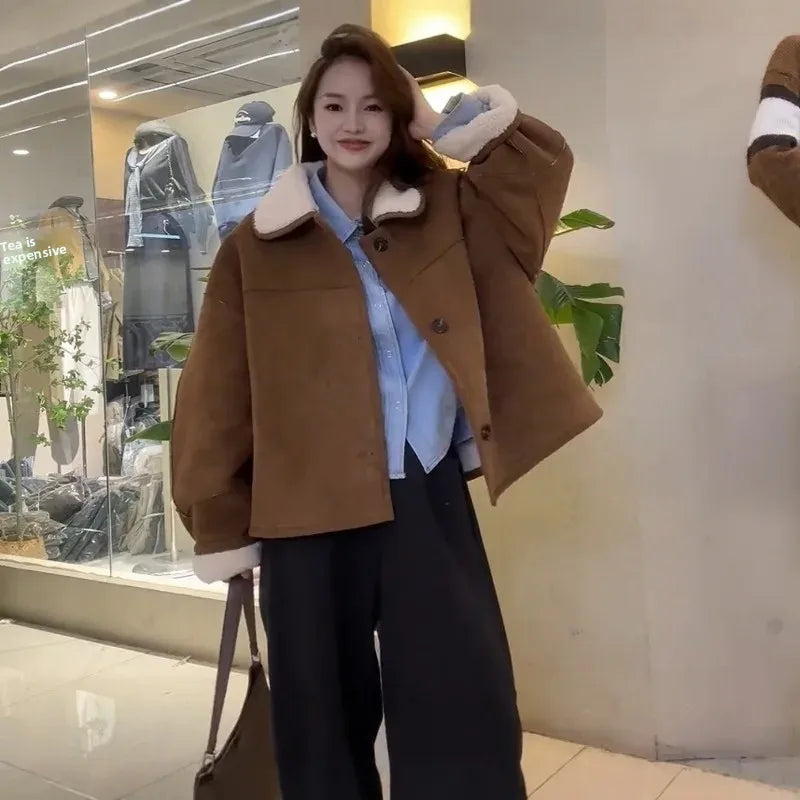 Retro Faux Lamb Fur Coat