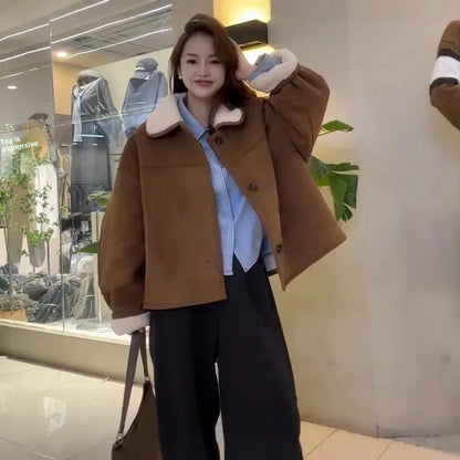 Retro Faux Lamb Fur Coat