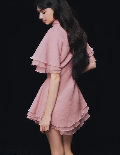 Butterfly Bloom Contrast A-Line Dress