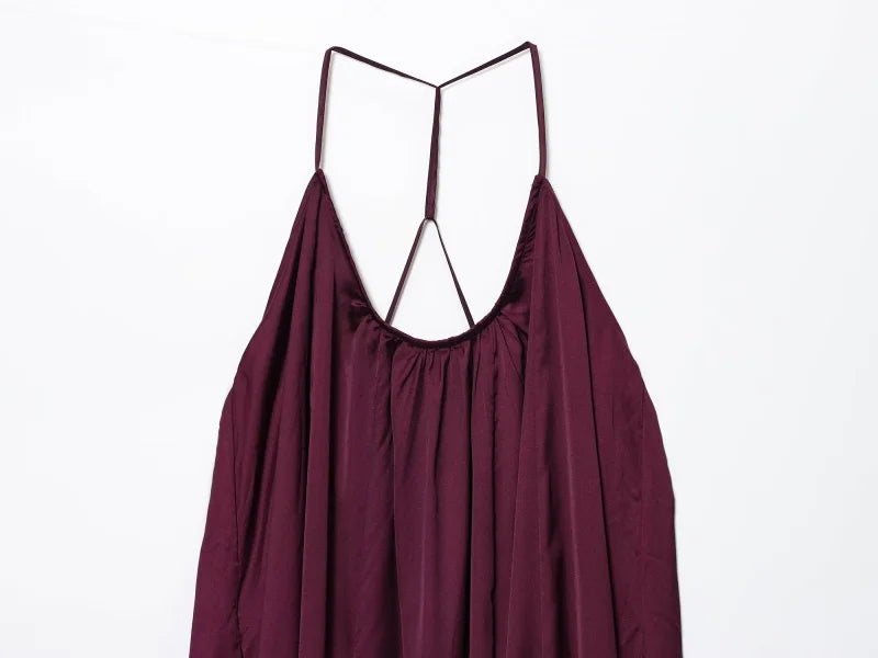 Elegant Lustre Backless Maxi Dress