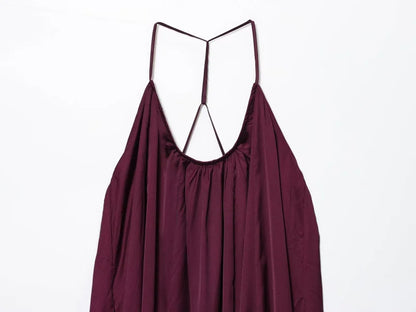 Elegant Lustre Backless Maxi Dress
