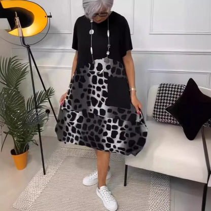 Leopard Print A-Line Midi Dress