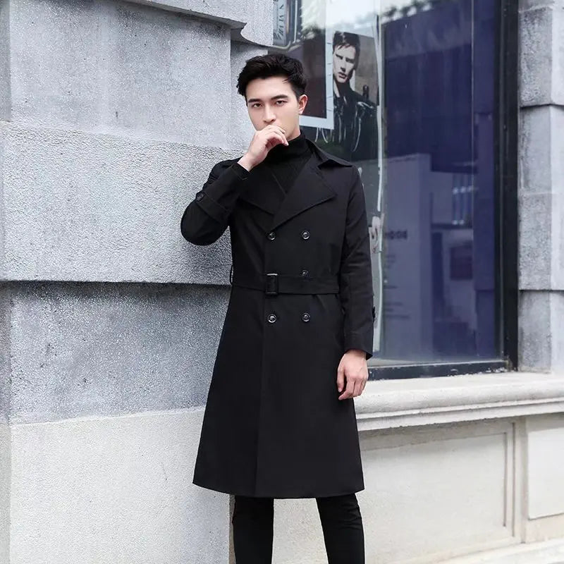 Brit Chic Men's Knee-Length Overcoat