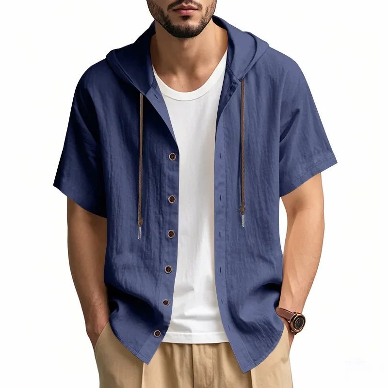 Lightweight Linen Hooded Summer Shirt