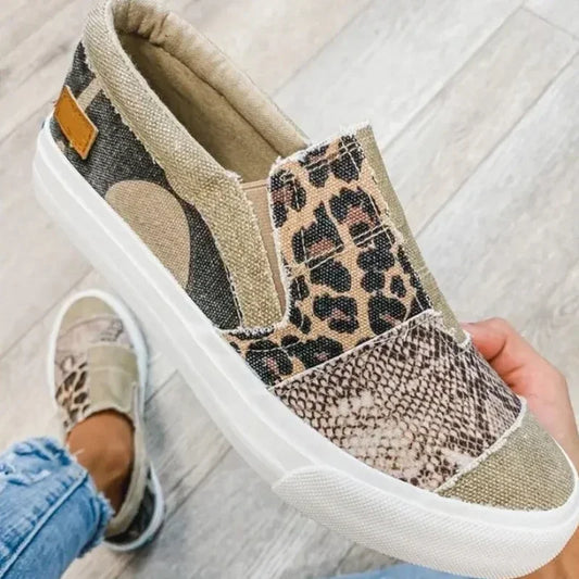 Leopard Canvas Spring Flats