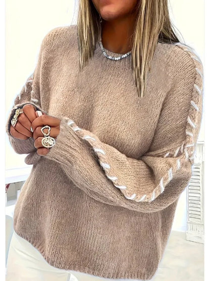 Vintage Elegance Casual Knit Sweater
