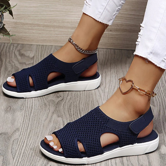 Crystal Mesh Flat Sandals