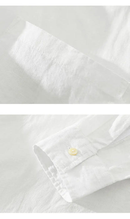 Japanese Retro Linen Pullover Shirt