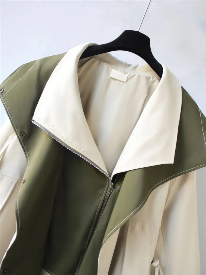 Breeze Flow Zipper Trench Coat