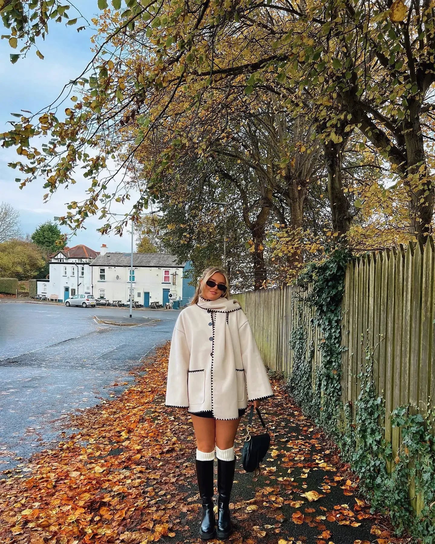 Cozy Weave Scarf Splice Wool Coat