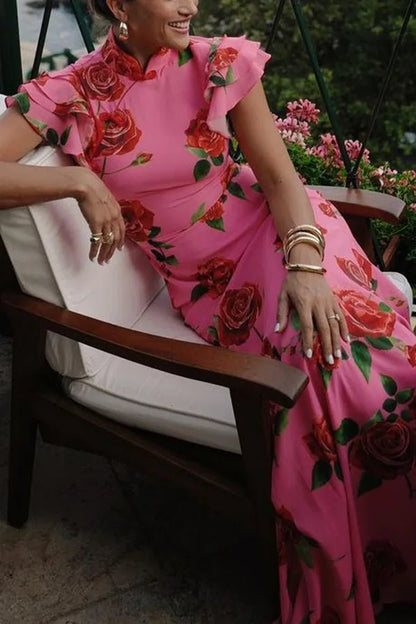 Rose Whimsy High Waist Dress