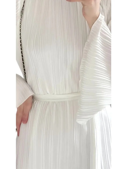 Pleated Flare Sleeve Maxi Dress