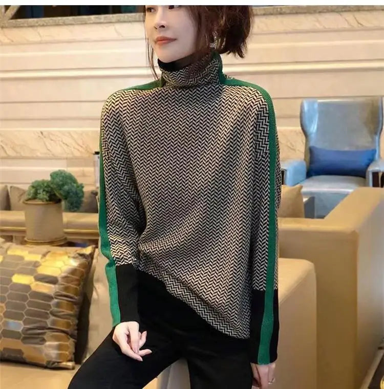 Women Knitted Turtleneck Sweate Effortless Style