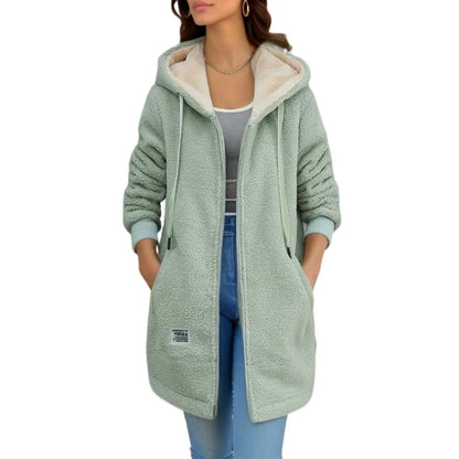 Mid-Length Zipper Jacket with Embroidered Lettering