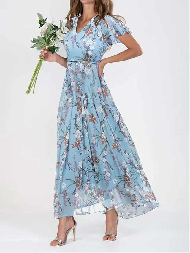 Sweet Blossom Ruffle Maxi Dress