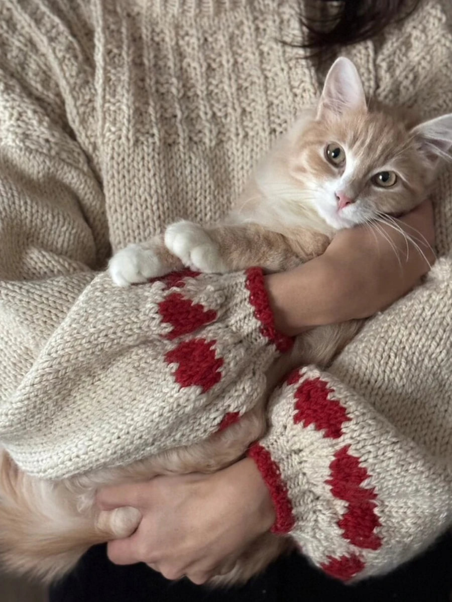 Sweetheart Charm Loose Knit Sweater