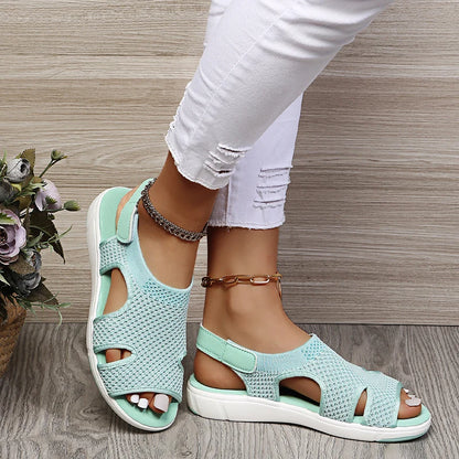 Crystal Mesh Flat Sandals