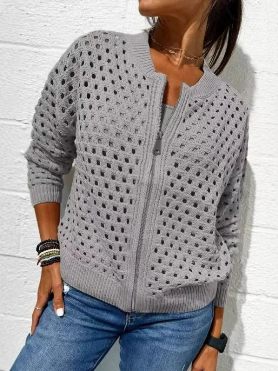 Black Mesh Knit Jacket