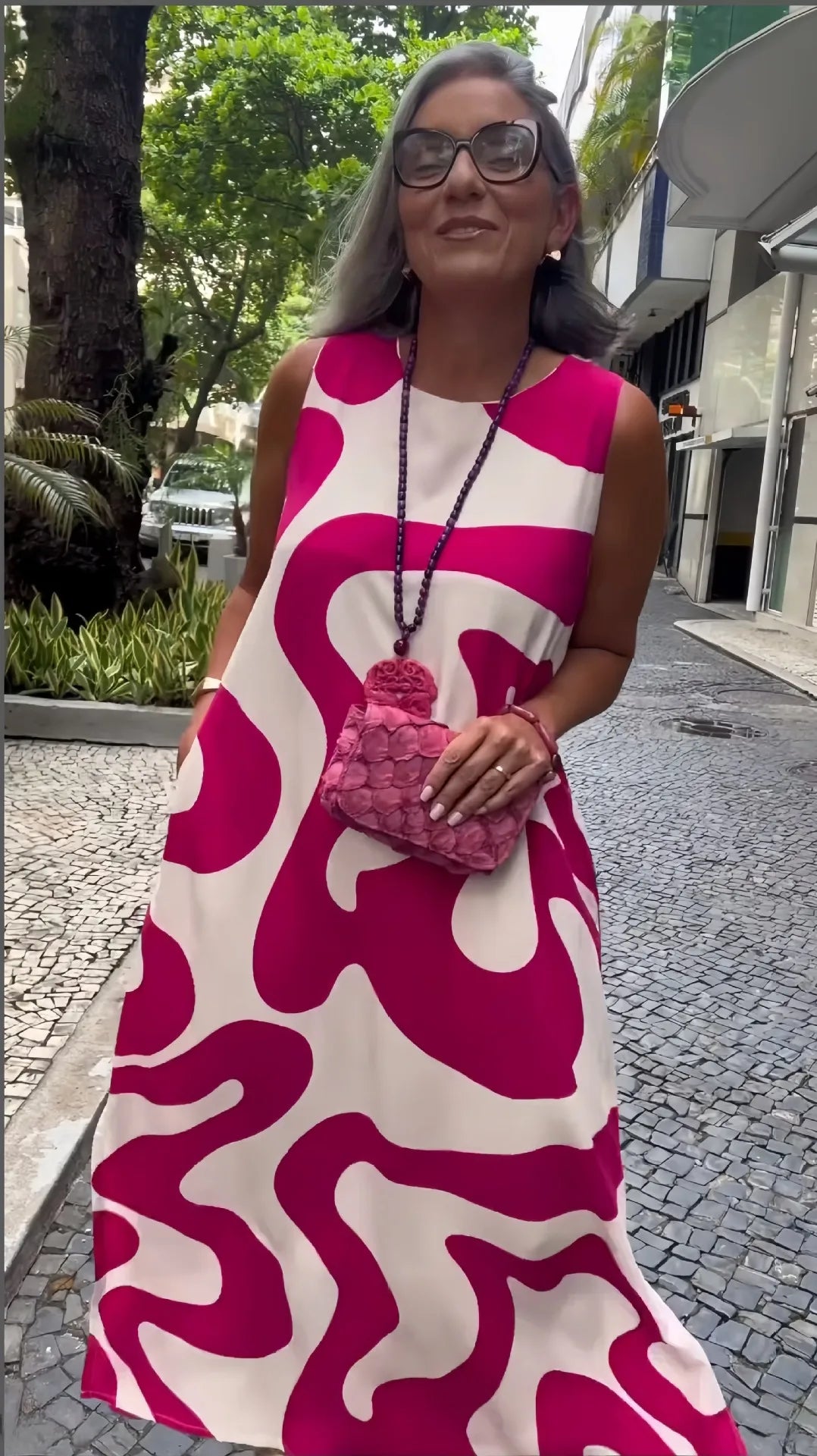 Stylish Print Sleeveless A-Line Dress