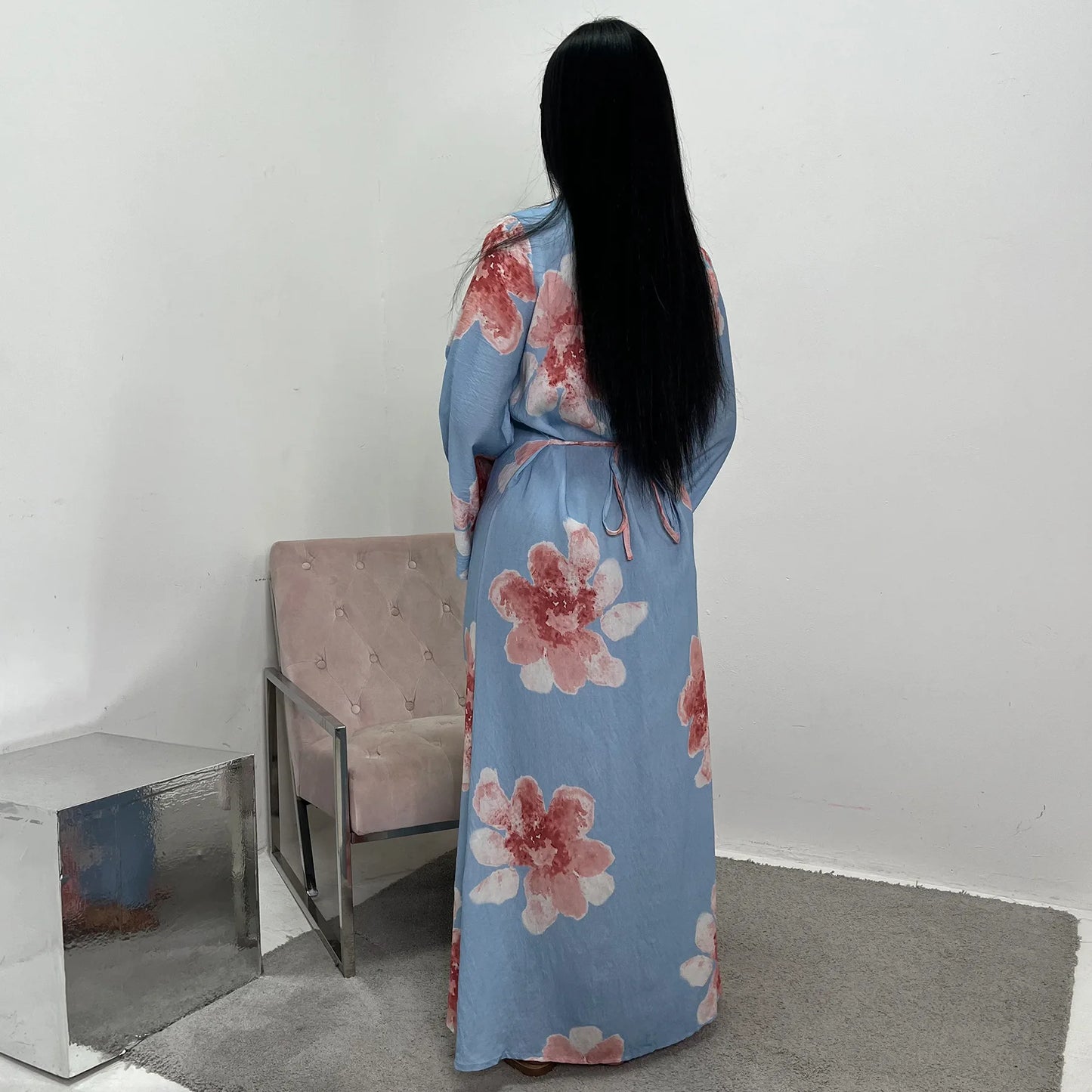 Floral Grace Modest Kaftan Dress