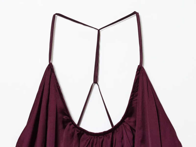 Elegant Lustre Backless Maxi Dress