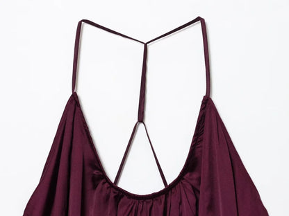 Elegant Lustre Backless Maxi Dress