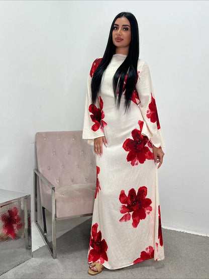 Floral Grace Modest Kaftan Dress