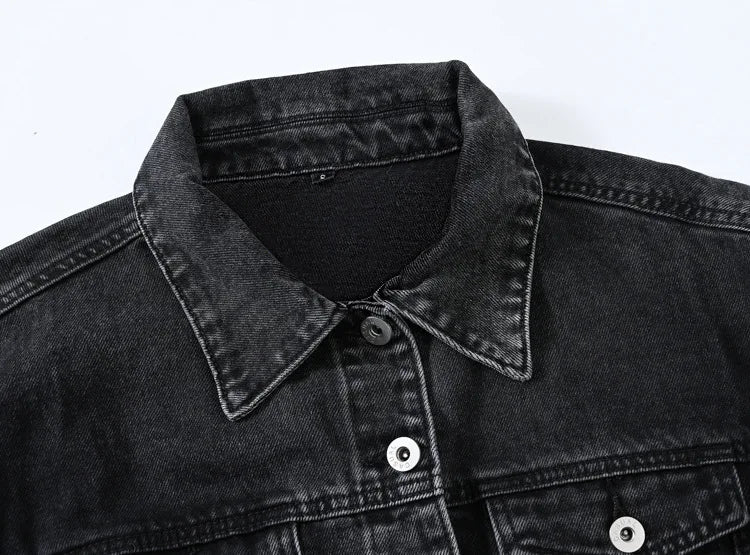 Moon Fade Button-Up Denim Coat