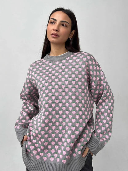 Cozy Strawberry Knit Sweater