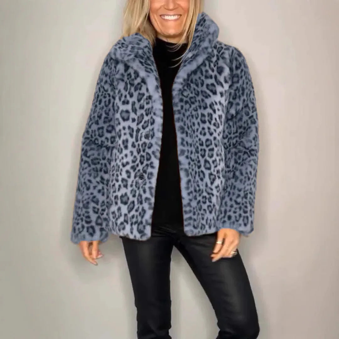 Leopard Print Faux Fur Coat — Bold, Warm & Elegant