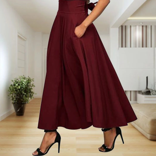 Satin Whirl High Waist Maxi Skirt
