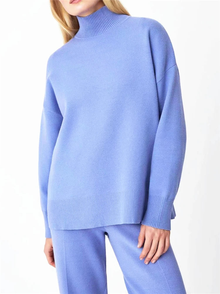 Knitted Turtleneck 2-Piece Tracksuit