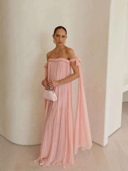 Braided Elegance Off-Shoulder Maxi