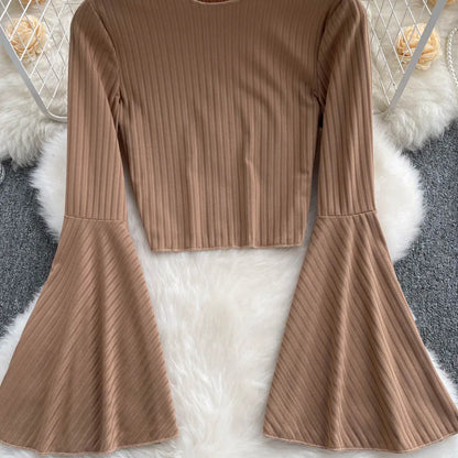 Flare Muse Slim Knit Crop Top