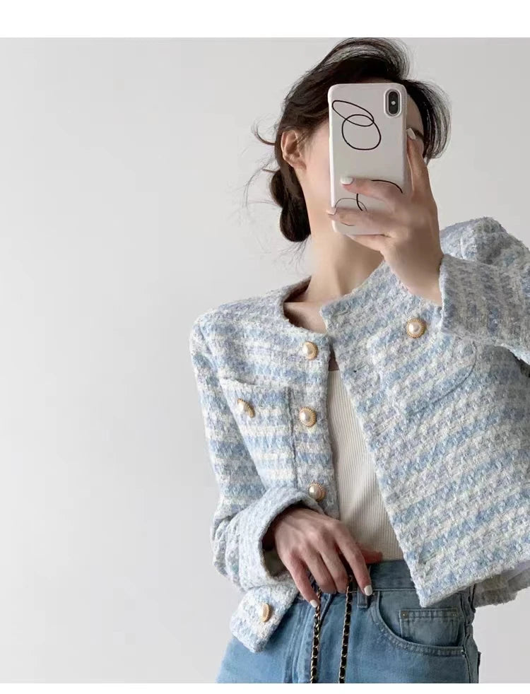 Elegant Tweed Short Coat