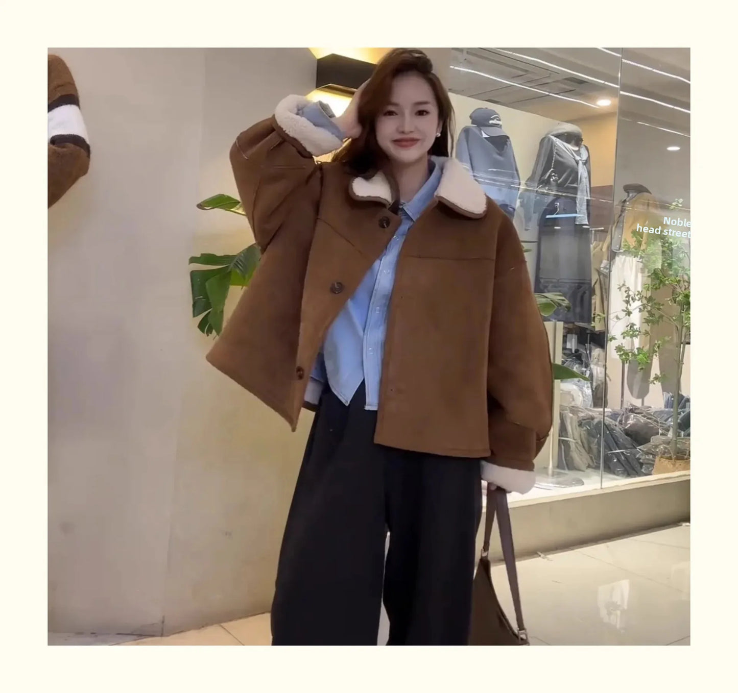 Retro Faux Lamb Fur Coat