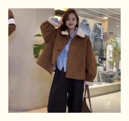 Retro Faux Lamb Fur Coat