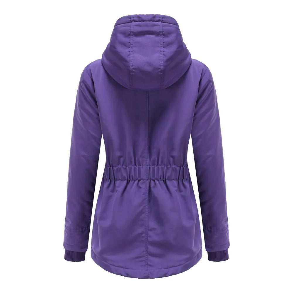 Women’s Thickened Lamb Velvet Parka – Hooded Winter Coat