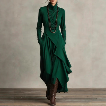 Vintage Turtleneck Pocket Mini Dress