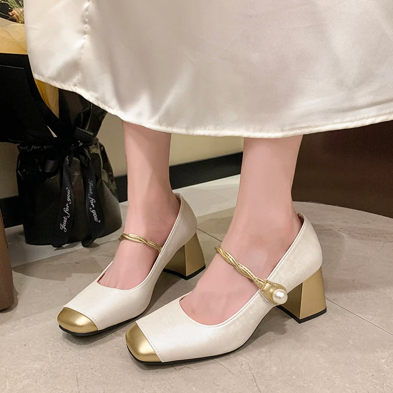 Elegant Charm Block Heel Pumps