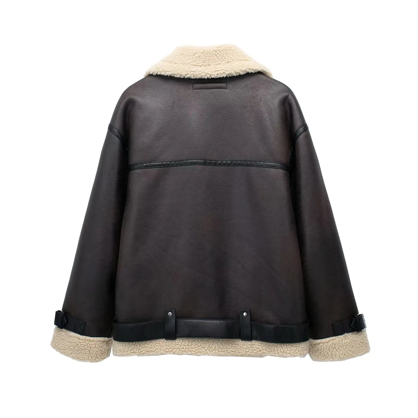 FurEdge Moto Style Faux Fur Jacket